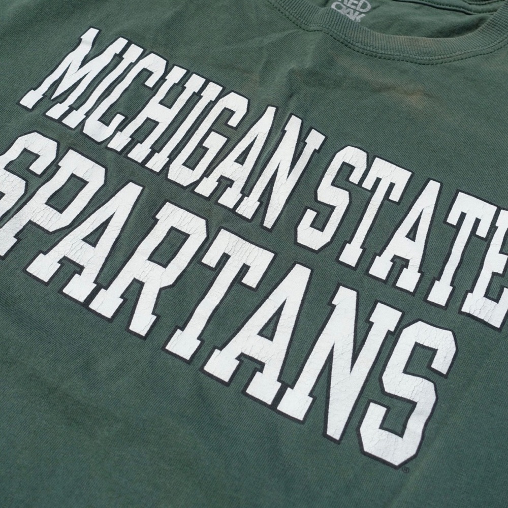 Vintage 90s MSU Tshirt, distressed, worn in